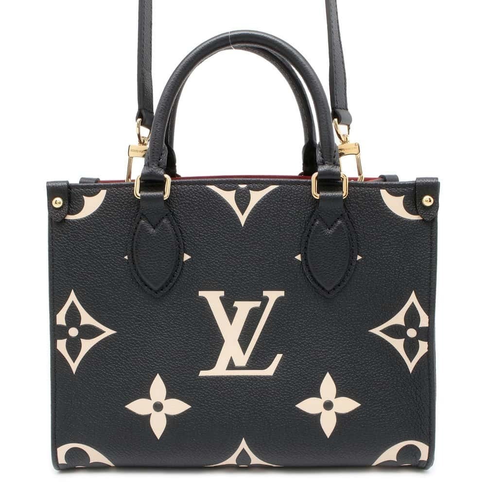 Louis Vuitton OnTheGo Monogram Empreinte Handbag Tote Shoulder Bag Black